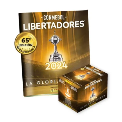 ALBUM COPA LIBERTADORES 2024, TAPA BLANDA + 1 CAJA (50 SOBRES)