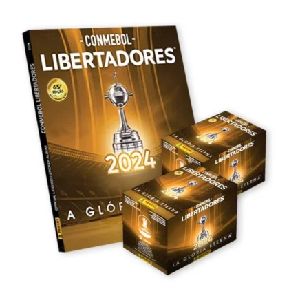 ALBUM COPA LIBERTADORES 2024, TAPA DURA + 2 CAJAS (100 SOBRES)