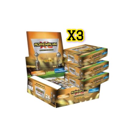 TRADING CARDS ADRENALYN CONMEBOL, 3 CAJAS (72 SOBRES)