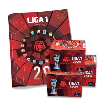 ALBUM LIGA 1 2024, TAPA BLANDA + 3 CAJAS (150 SOBRES)