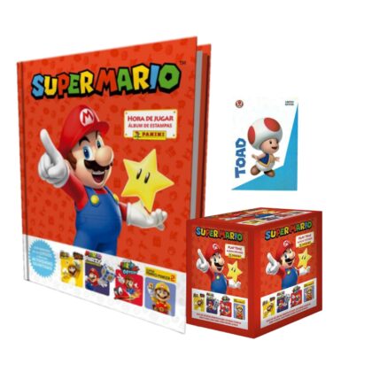 ALBUM SUPER MARIO: TAPA DURA + CAJA (50 SOBRES)