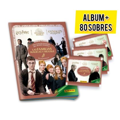 ALBUM HARRY POTTER LAS FAMILIAS MÁGICAS, ALBUM TAPA BLANDA + 2 PAQUETES (80 SOBRES)
