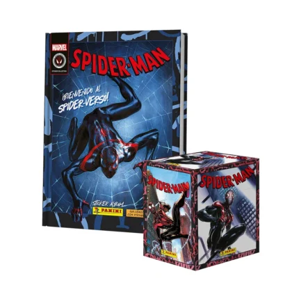 ALBUM SPIDERMAN IN TO SPIDERVERSE, TAPA DURA + CAJA (50 SOBRES)