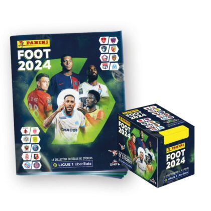 ALBUM FUTBOL FRANCES 2024, TAPA BLANDA + 1 CAJA (50 SOBRES)