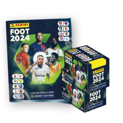 ALBUM FUTBOL FRANCES 2024, TAPA BLANDA + 2 CAJAS (100 SOBRES)