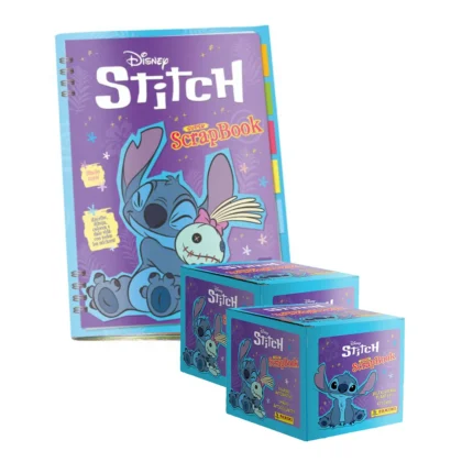 ALBUM STITCH SUPER SCRAPBOOK, TAPA BLANDA + 2 CAJAS (100 SOBRES)