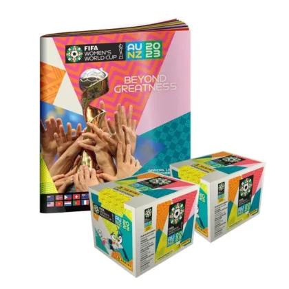 ALBUM MUNDIAL FEMENINO 2023, TAPA BLANDA + 2 CAJAS (100 SOBRES)