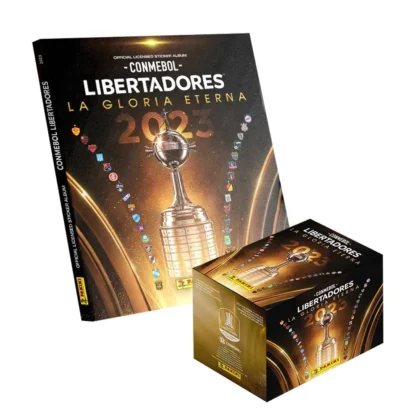 ALBUM COPA LIBERTADORES 2023, TAPA DURA + CAJA (50 SOBRES)