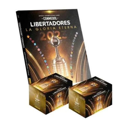 ALBUM COPA LIBERTADORES 2023, TAPA DURA + 2 CAJAS (100 SOBRES)