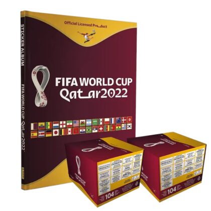 ALBUM QATAR 2022: TAPA DURA + 2 CAJAS (208 SOBRES)
