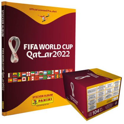 ALBUM QATAR 2022: TAPA DURA + 1 CAJA (104 SOBRES)