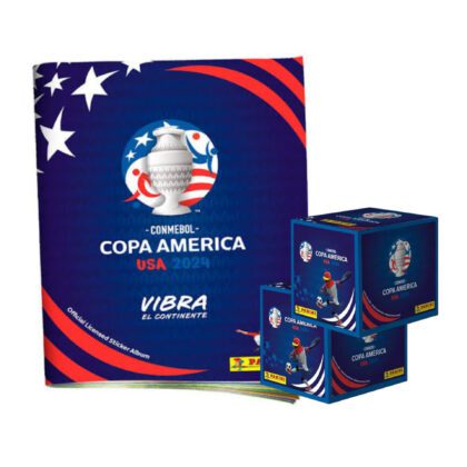ALBUM COPA AMERICA 2024: TAPA BLANDA + 2 CAJAS (100 SOBRES)