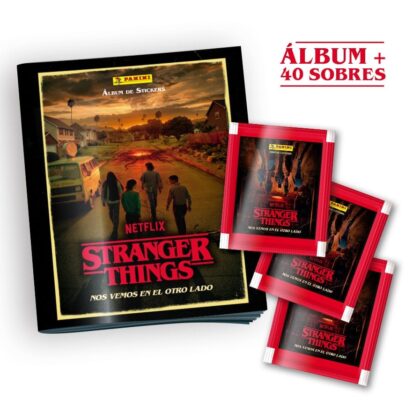 ALBUM STRANGER THINGS: TAPA BLANDA + 1 PAQUETE (40 SOBRES)