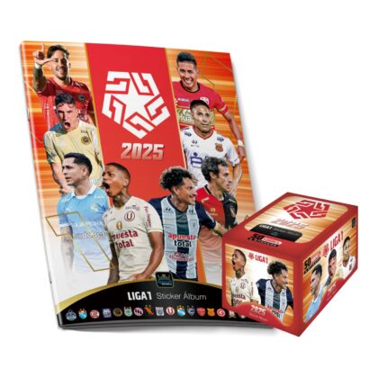 ALBUM LIGA 1 2025: TAPA BLANDA PREMIUM + 1 CAJA (50 SOBRES)