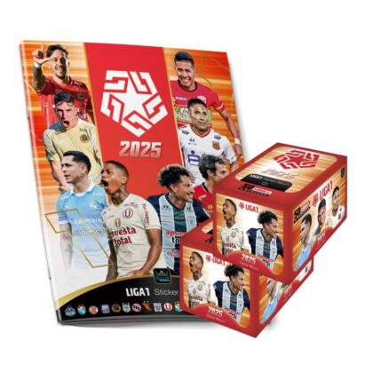ALBUM LIGA 1 2025: TAPA BLANDA PREMIUM + 2 CAJAS (100 SOBRES)