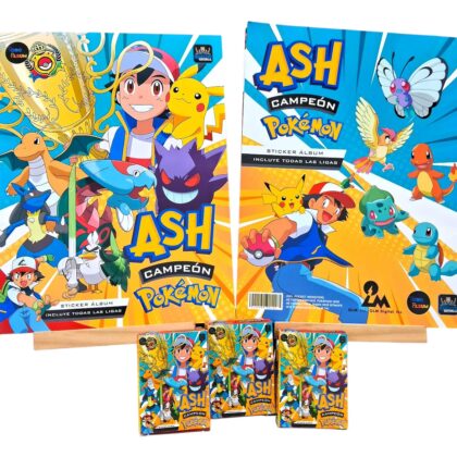 ALBUM POKEMON ASH CAMPEON + SET COMPLETO