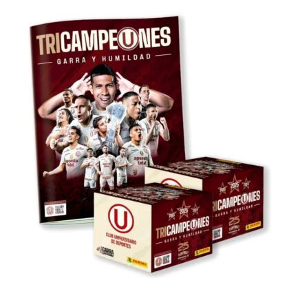 ALBUM UNIVERSITARIO TRICAMPEONES: TAPA BLANDA + 2 CAJAS (100 SOBRES)