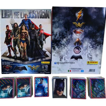 ALBUM LIGA DE LA JUSTICIA+ SET COMPLETO