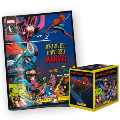 ALBUM DENTRO DEL UNIVERSO MARVEL: TAPA BLANDA + CAJA (50 SOBRES)