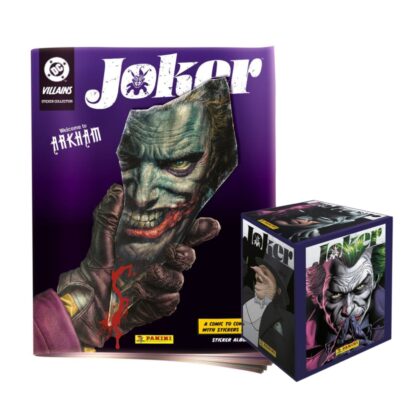 ALBUM JOKER VILLANOS DC: TAPA BLANDA + CAJA (50 SOBRES)